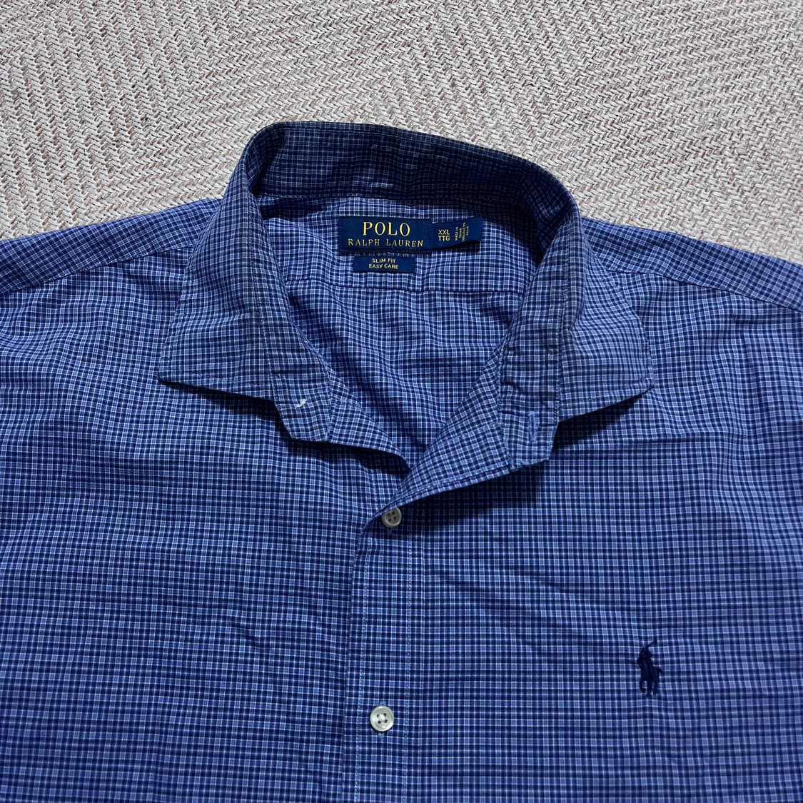 [정품] 폴로 블루 / 네이비포니 체크 셔츠 [ XXL ] 상품이미지3