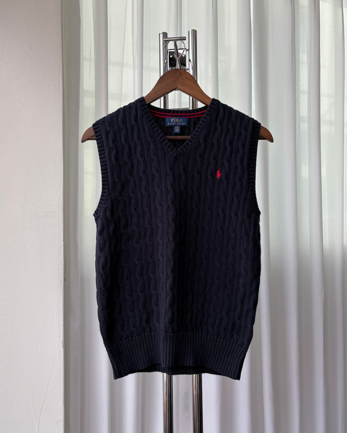 [M]폴로 랄프로렌 꽈배기 케이블 니트 베스트 조끼 navy 상품이미지1