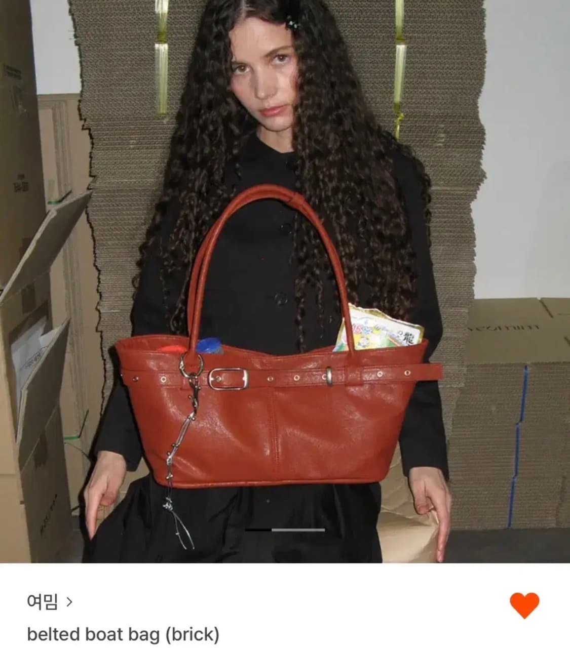 여밈 belted boat bag 브릭 새상품 상품이미지1
