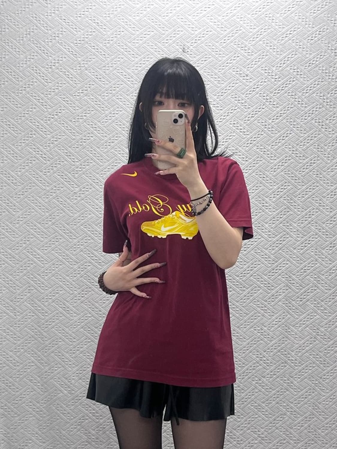 나이키 빈티지 캐주얼 펑크 버건디와인 반팔티 L C11883 상품이미지1