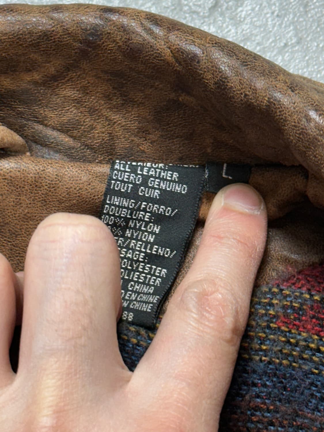 90's 빈티지 디스 레더 봄버 나바호 라이닝 빈티지 레더 자켓 상품이미지9