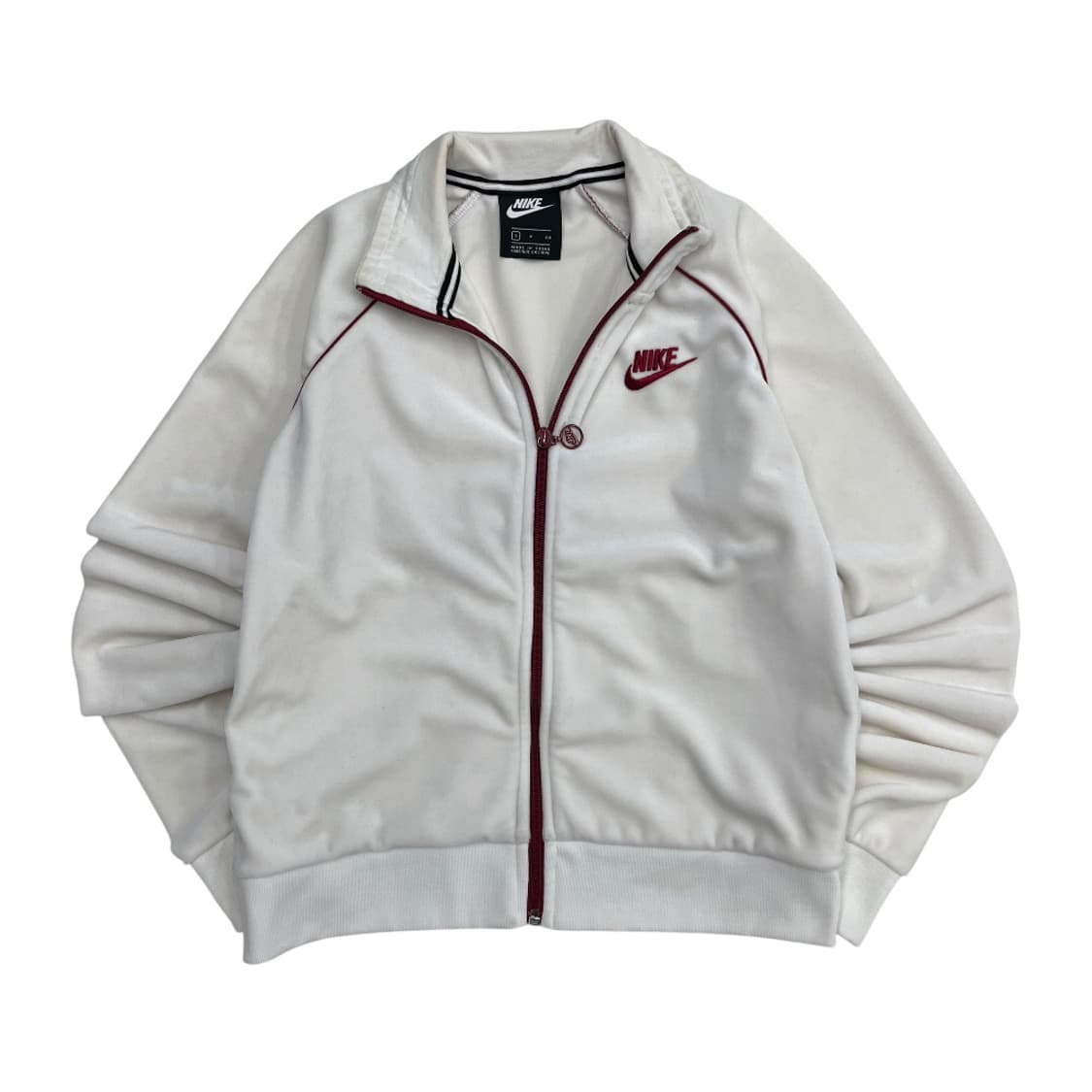 나이키 버건디라인 화이트 벨벳 집업 S 상품이미지2