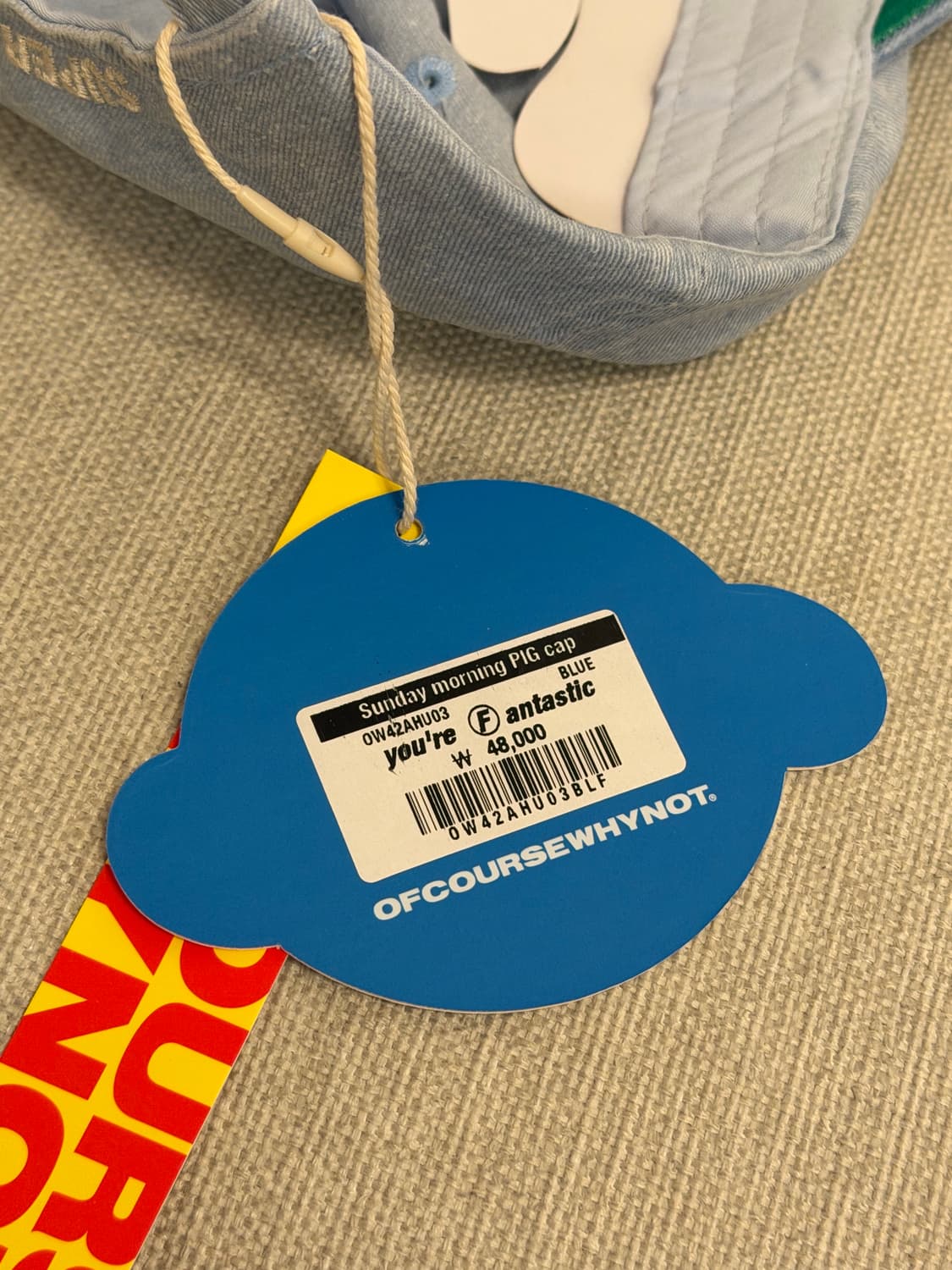 [새제품] 오브콜스와이낫 데님 모자 볼캡 정가 48,000원 상품이미지8