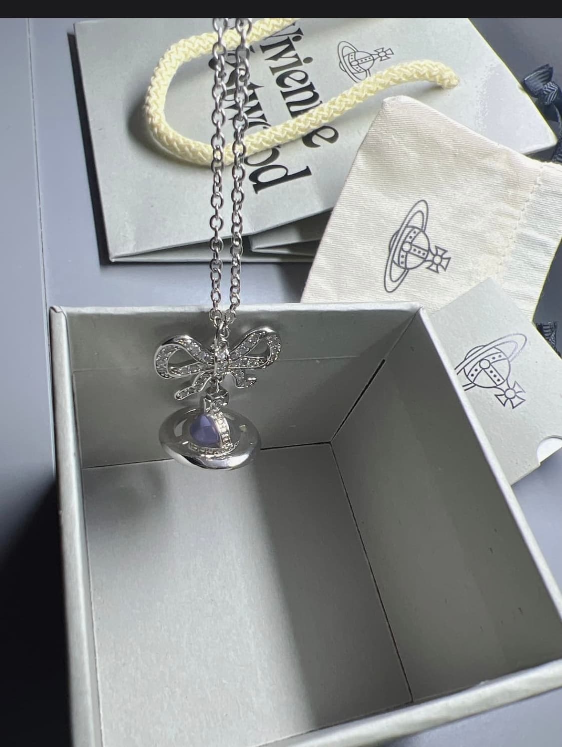 비비안웨스트우드 퍼플 크리스탈 옥타비에 orb 목걸이 (새상품) 상품이미지6