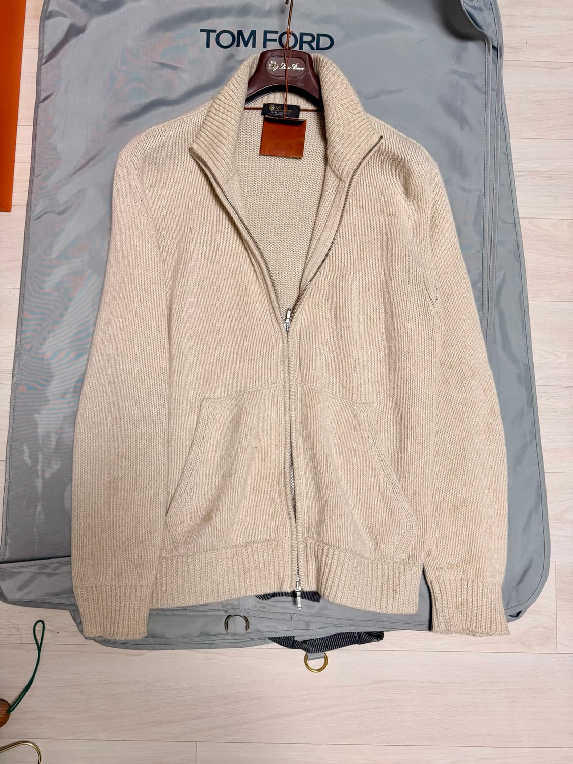 (명작,강추👍)로로피아나 베이비 캐시미어 봄버 자켓 니트 스웨터 상품이미지3