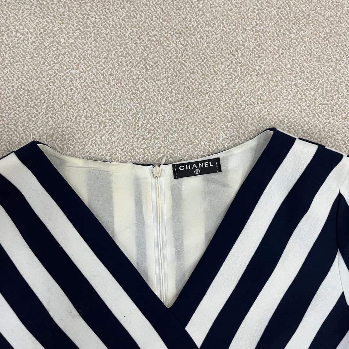 L 고급 언발 스트라이프 반팔 원피스 0123M 상품이미지2