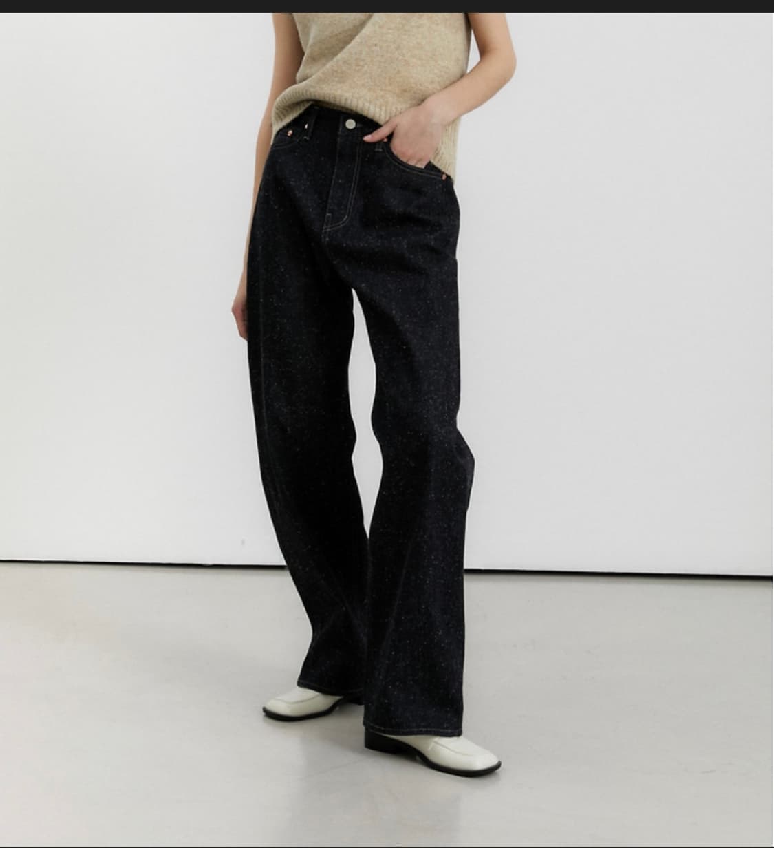 라벨아카이브 wide fit jeans raw nep denim 상품이미지1