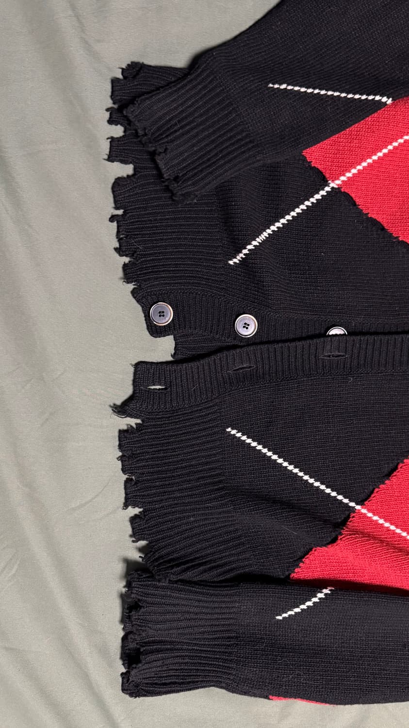 MSGM 디스트로이드 아가일 니트 가디건 상품이미지3