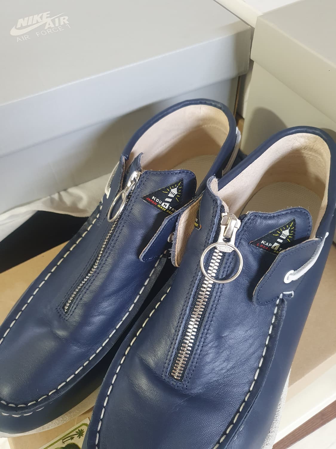 [4 Size] 레더 지퍼 덱 슈즈 상품이미지2