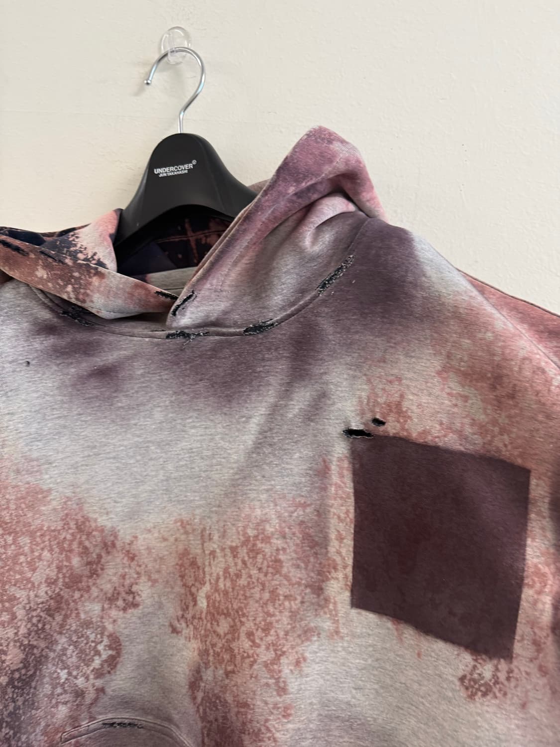 Bleached fade ghost pocket hoodie 상품이미지6