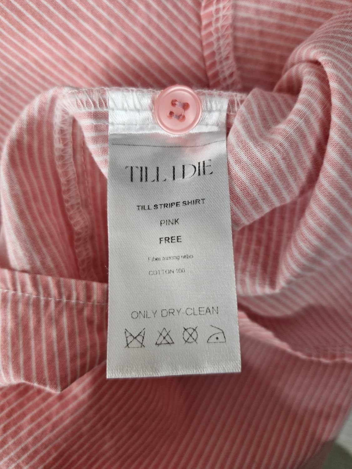 TILLIDIE 틸아이다이 TD로고 스트라이프 셔츠 핑크 상품이미지9