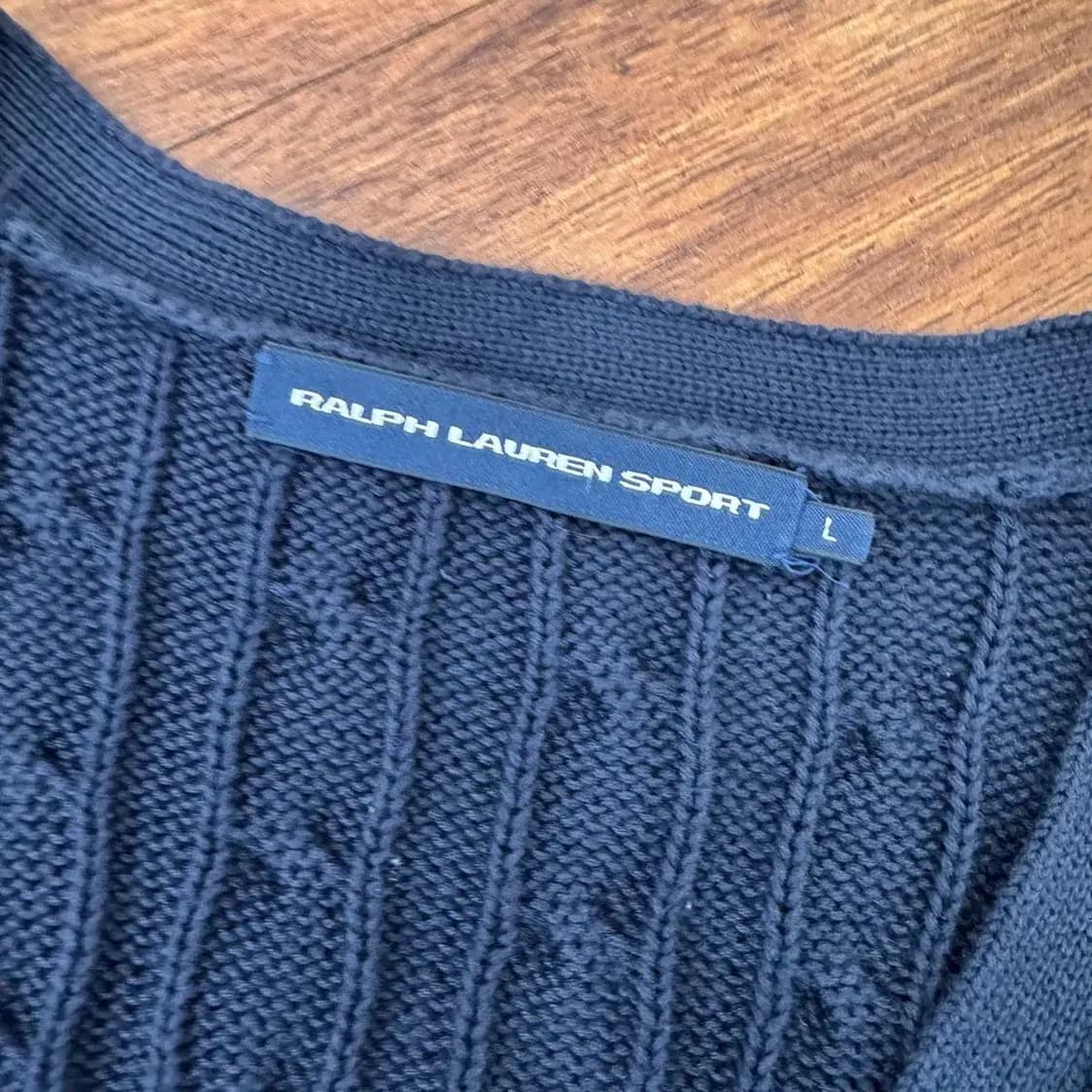 여성용 L 폴로 랄프로렌 네이비 케이블 니트 가디건  상품이미지5