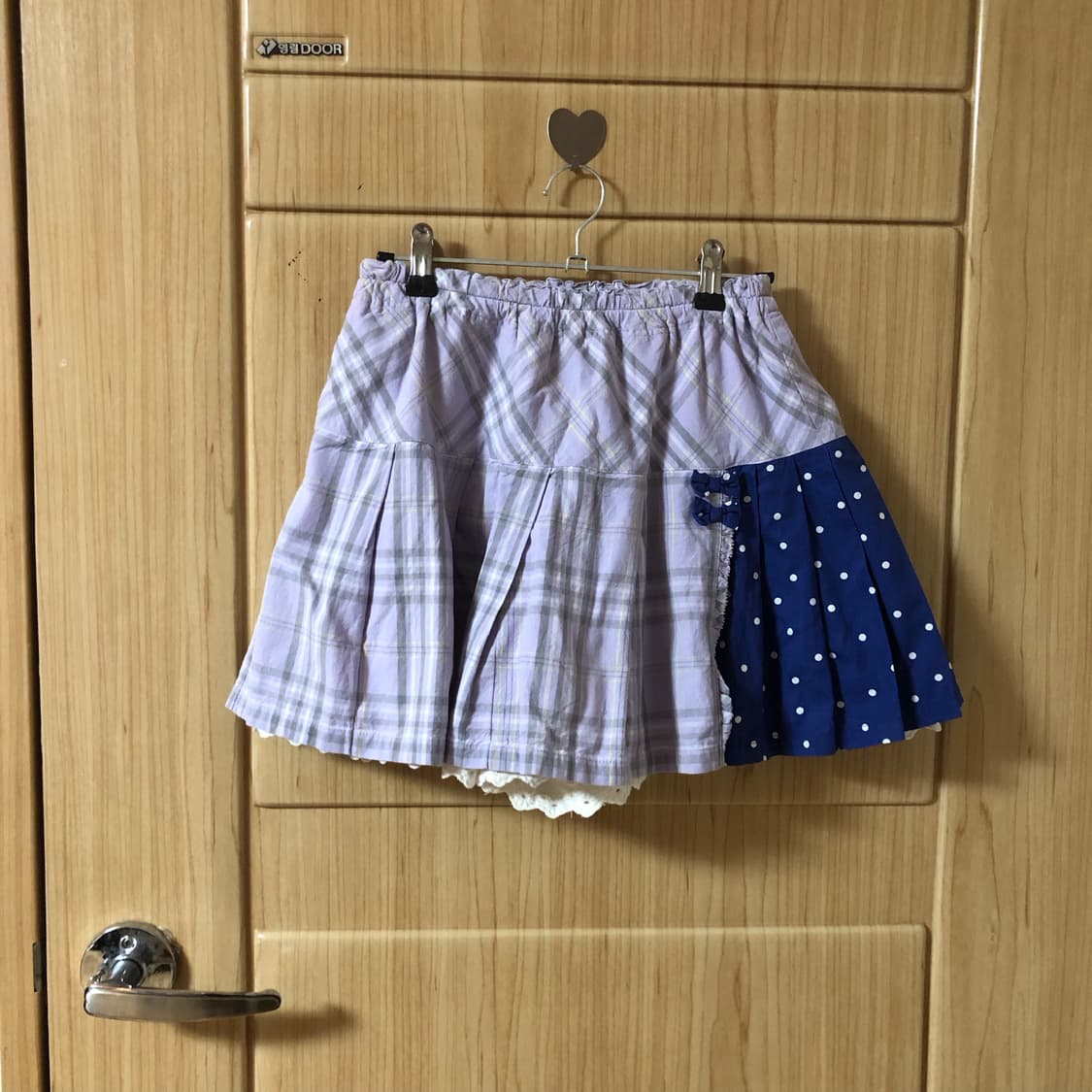 연보라 체크 미니 스커트 🏰 상품이미지5