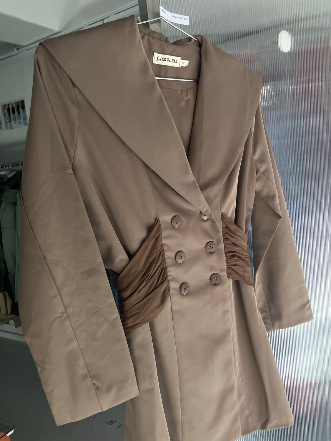 셔링 더블버튼 블레이져 상품이미지2