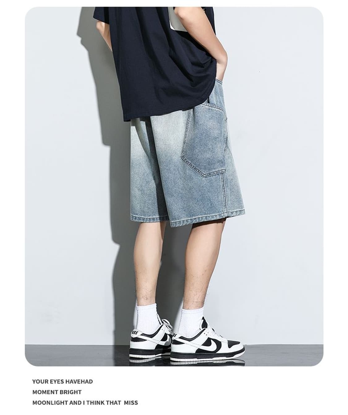 남성용 데님 청바지 반바지 의류 상품이미지7