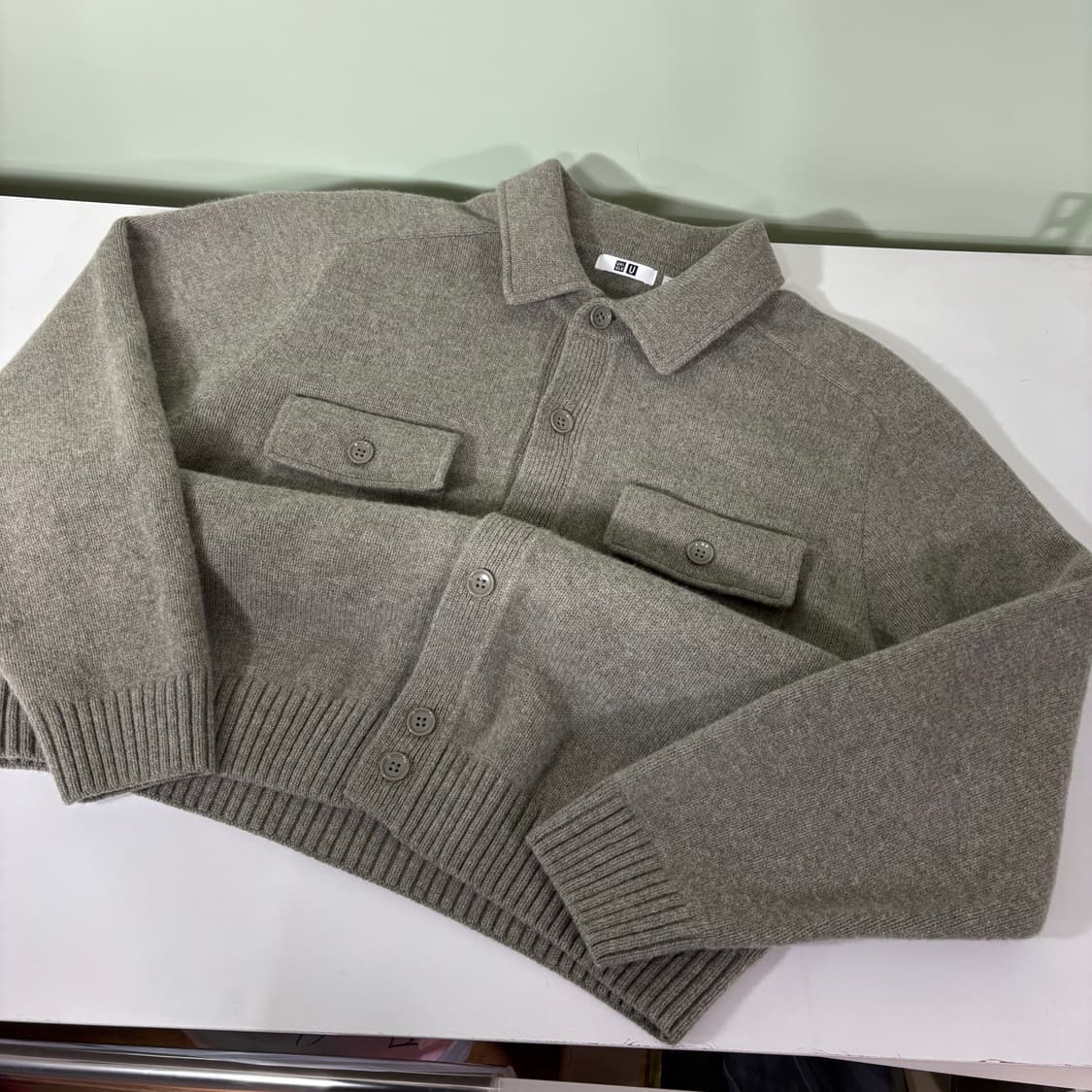 XL 유니클로U 베이지 램스울 니트 가디건 상품이미지2