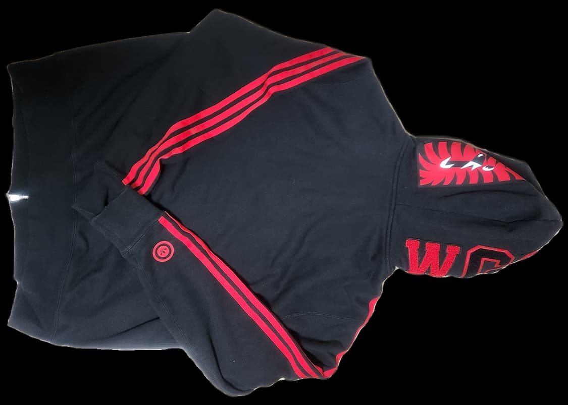 베이프 아디다스 샤크후드 레드 블랙 xl 상품이미지2