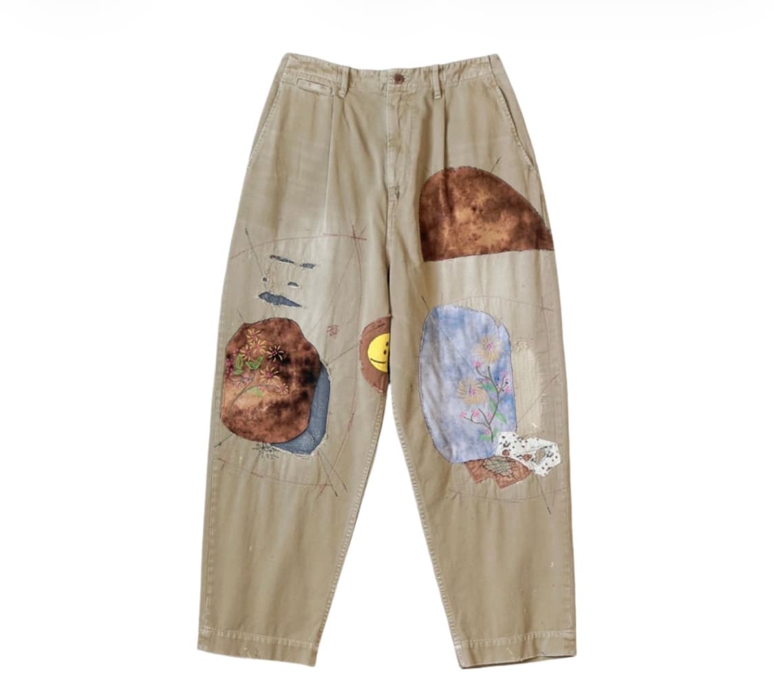 캐피탈 카츠라기 하이 웨이스트 님 팬츠 베이지 상품이미지1