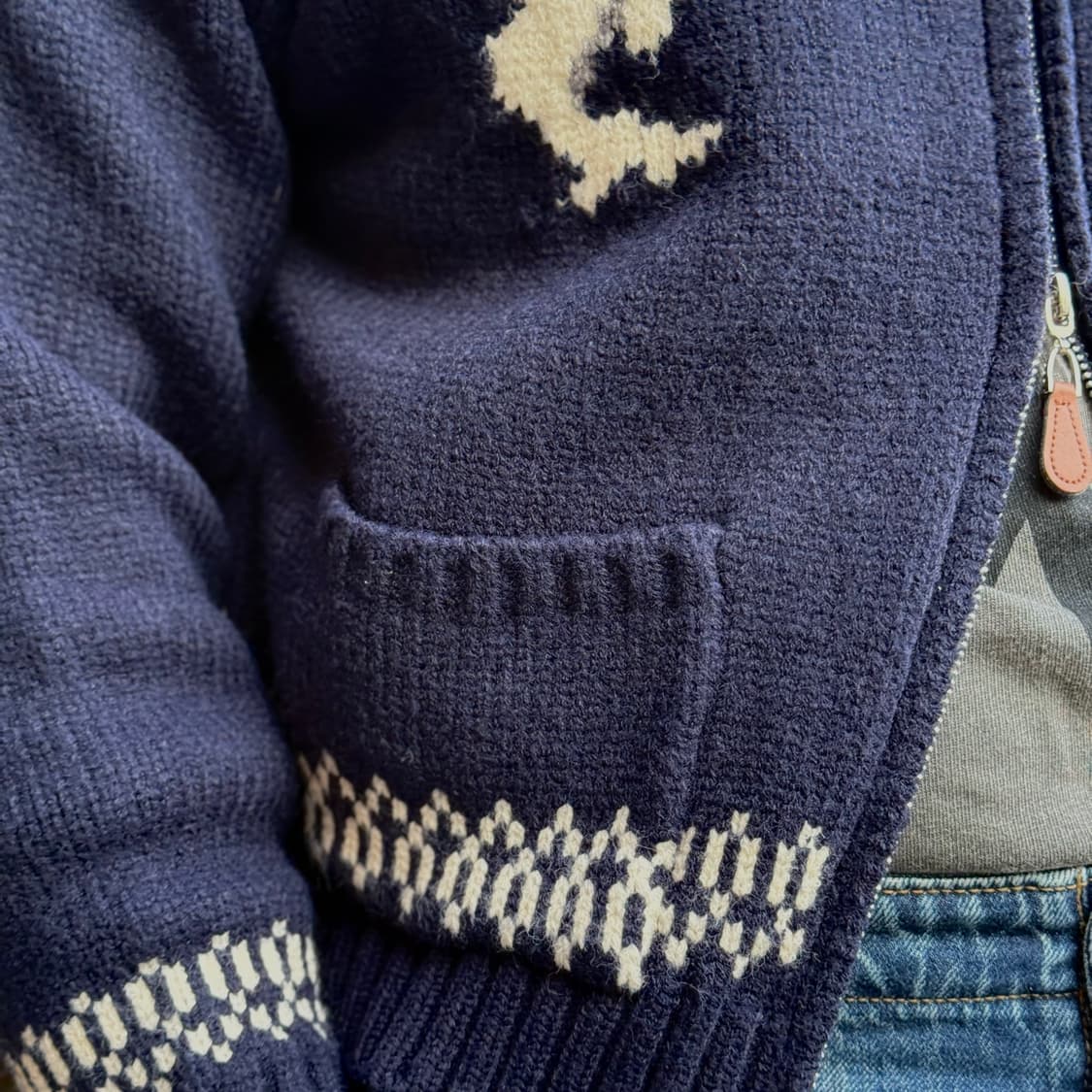 빈티지 고래 패턴 코위찬 스웨터 F 상품이미지8