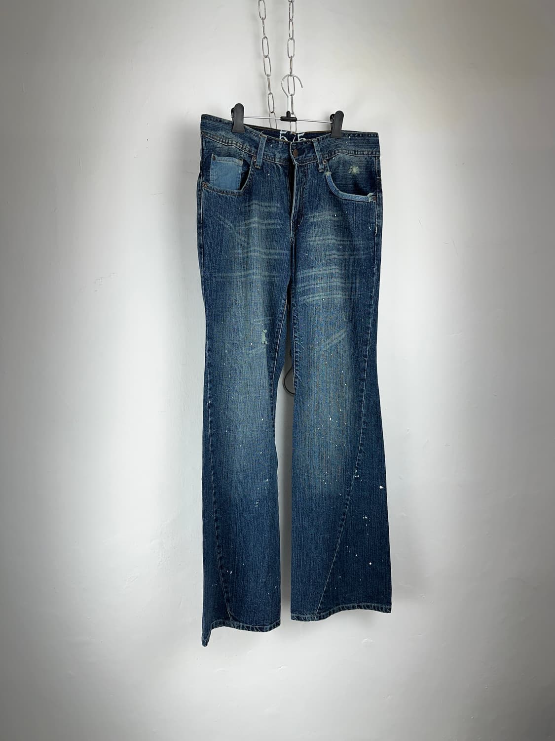 Paint Splatter Flare Denim Jeans 상품이미지4