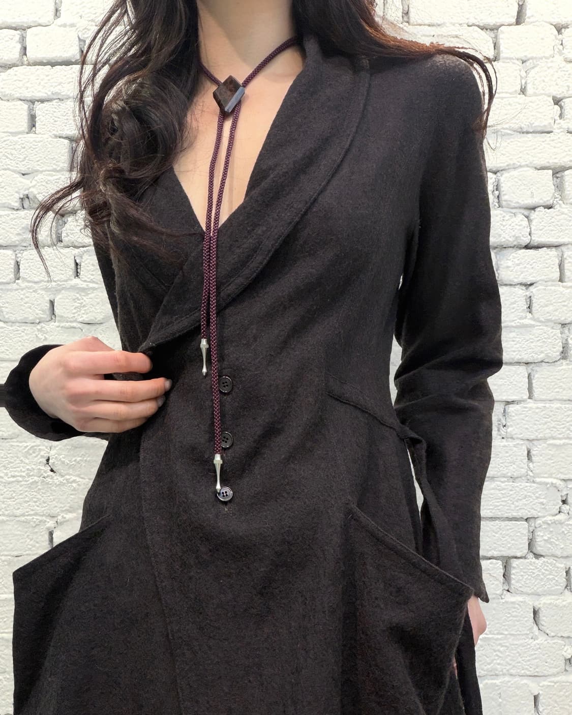 Wool Draped Waist-Strap Cardigan 상품이미지4