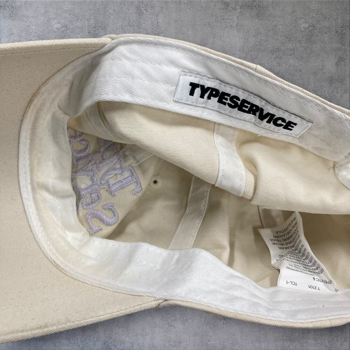 타입서비스 아이보리 컬러 베이직 로고 볼캡 상품이미지5