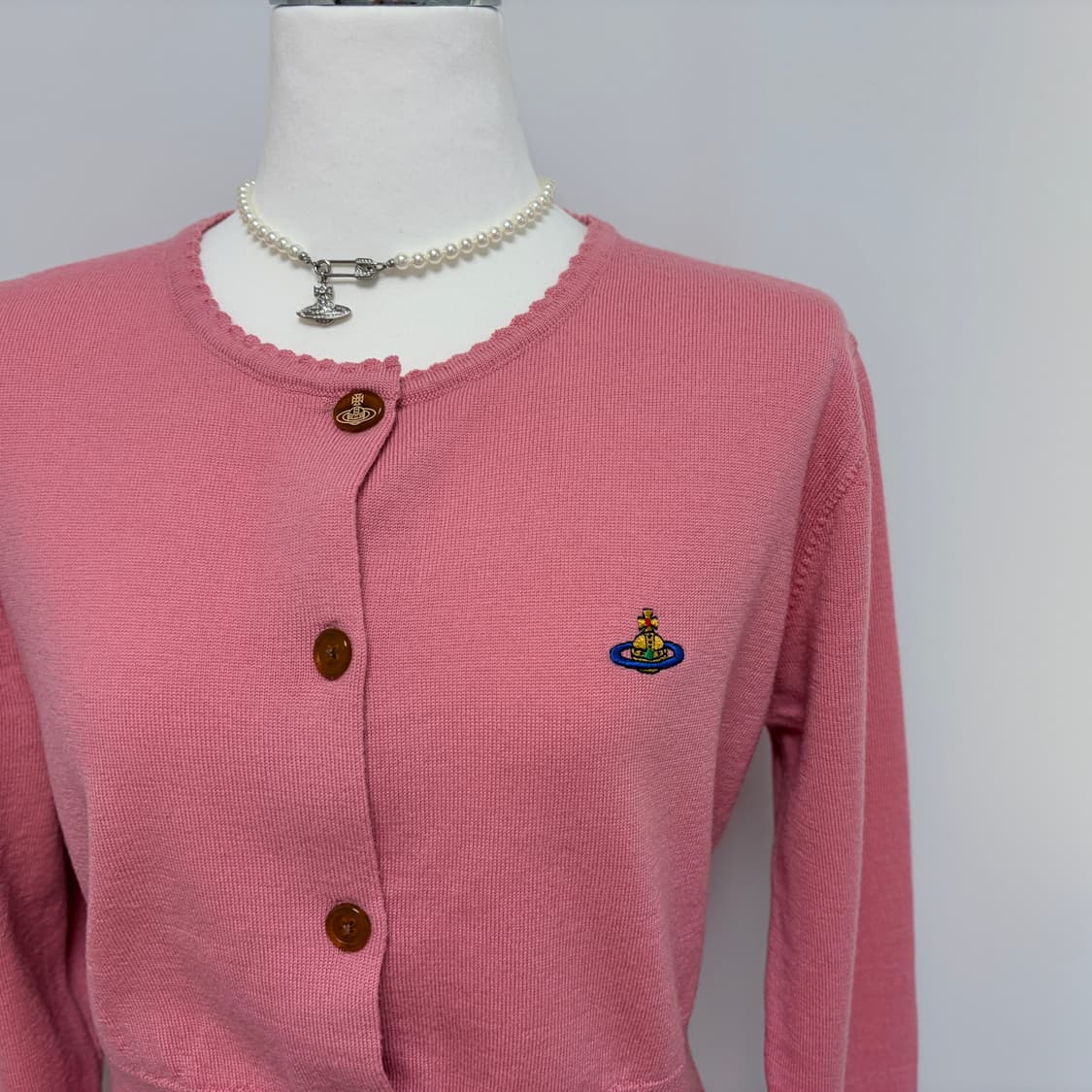 비비안웨스트우드 베아 크롭 가디건 핑크 상품이미지7