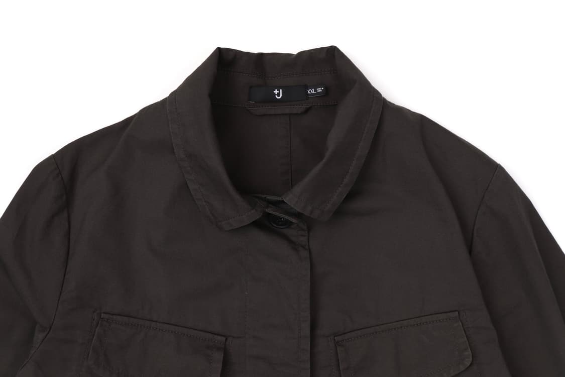 Uniqlo+J 코튼 린넨 사파리 자켓 올리브카키 상품이미지2
