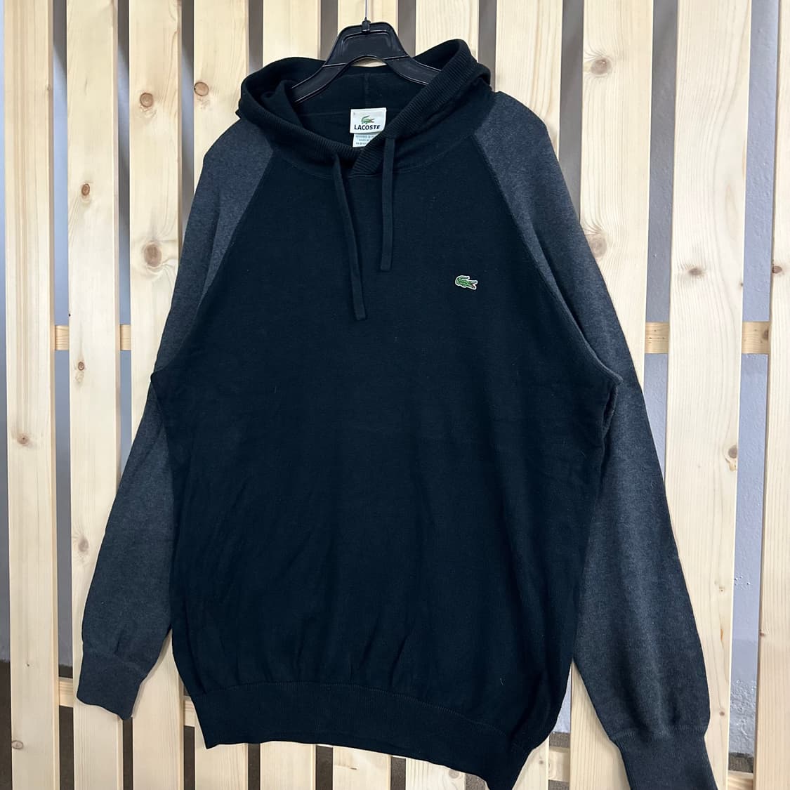 (L) 라코스테 블랙 나그랑 니트 후드티 상품이미지2
