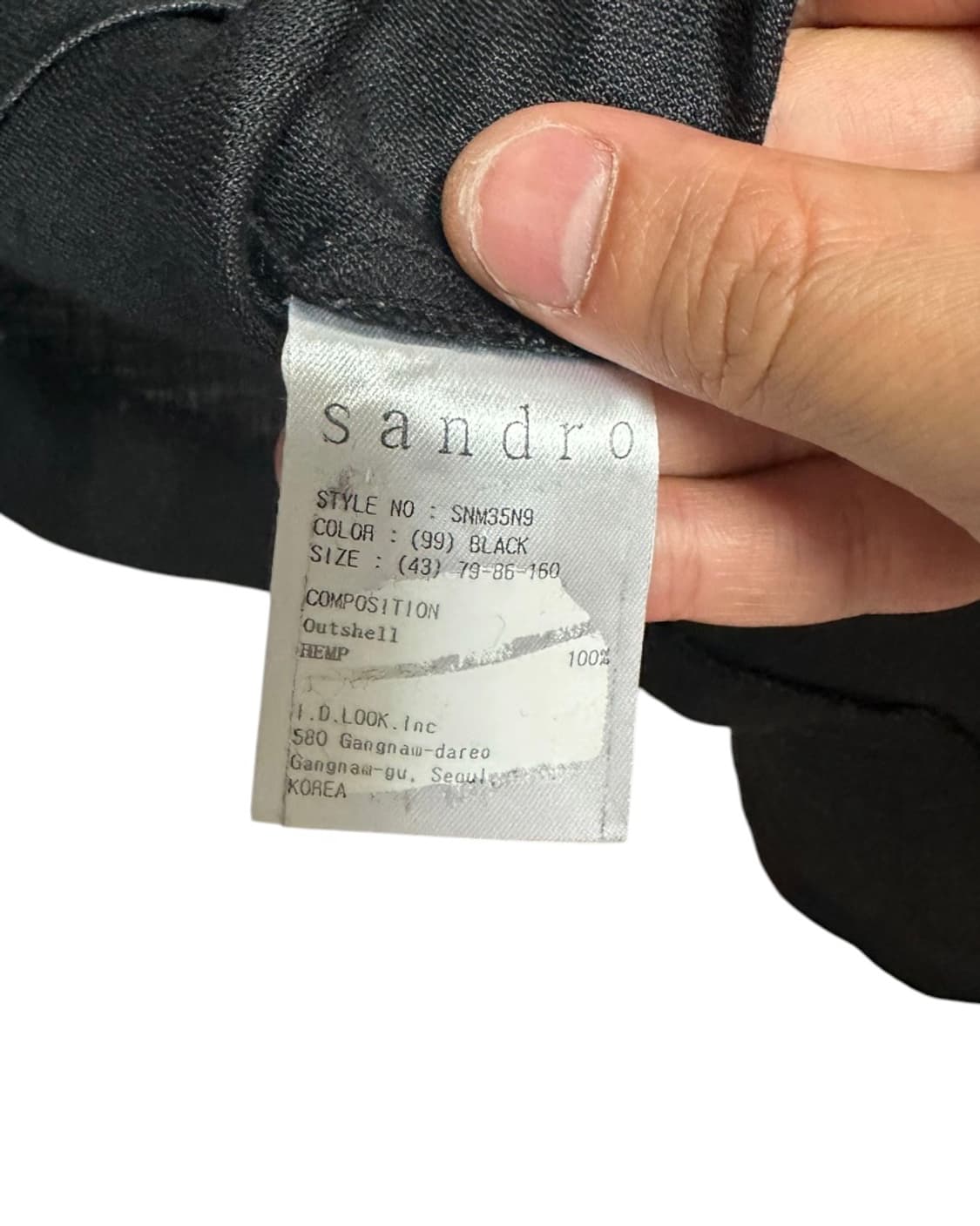 산드로(sandro) 마100% 블랙 슬리브리스 원피스 43size 상품이미지10