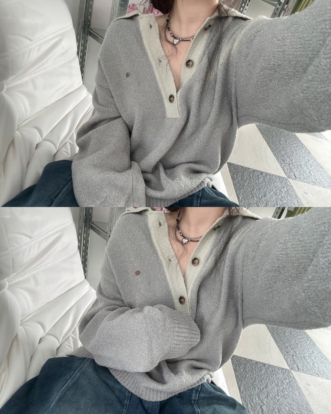 세터 나폴리 울 부클 폴로 니트 상품이미지8