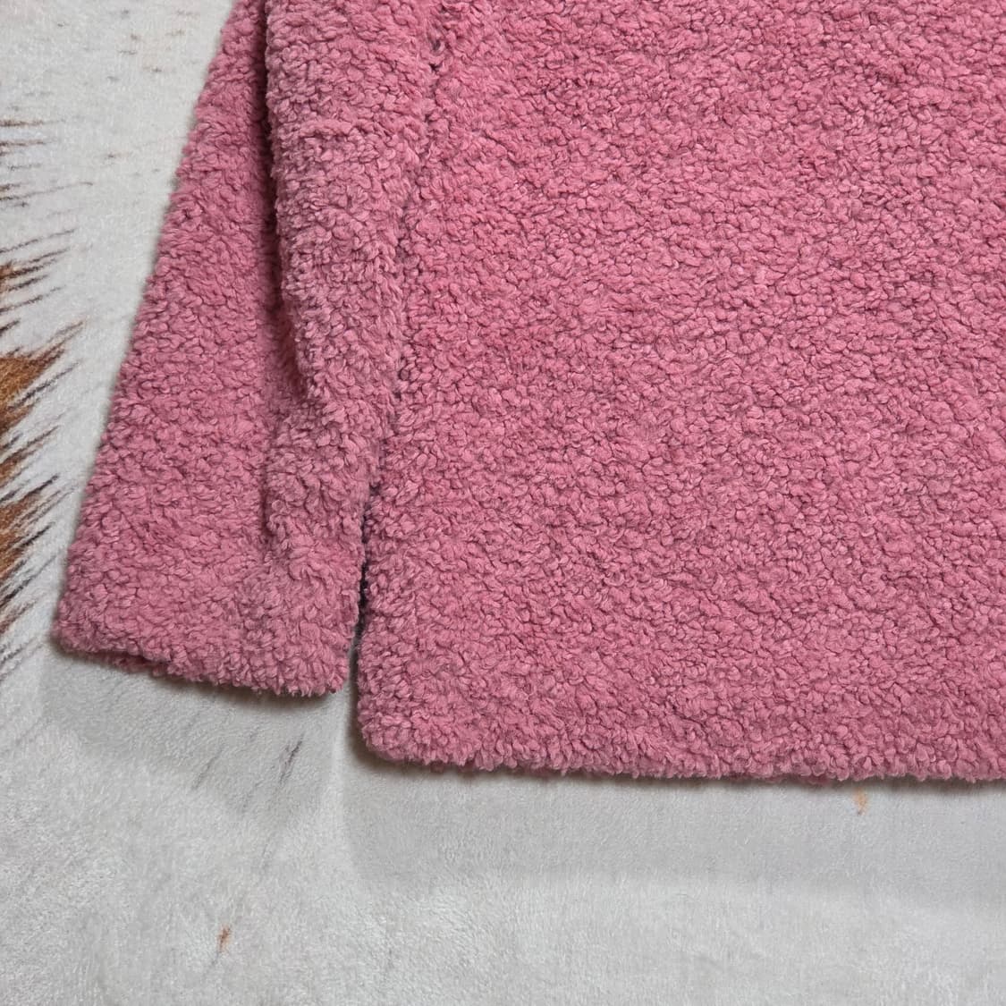 빈티지 핑크 뽀글이 퍼 누빔 자켓 상품이미지6