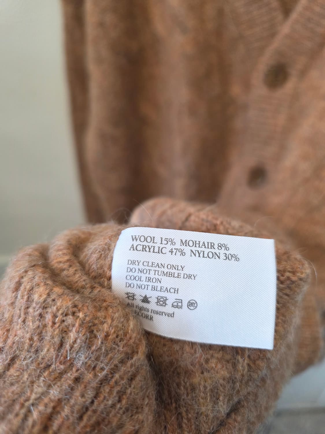 이코르 모헤어 브러쉬드 케이블 가디건 브릭 3 사이즈 상품이미지9