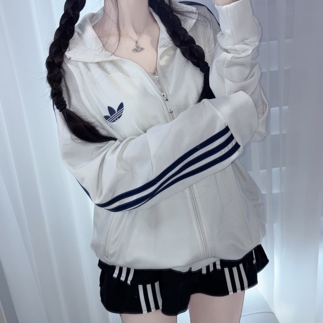 아디다스 빈티지 대장급 크림 네이비 구파이어버드 삼선 트랙탑 져지 L 상품이미지2