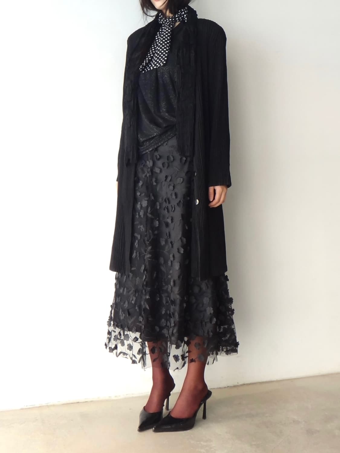 Neck muffler layer pleats top & ops 상품이미지8