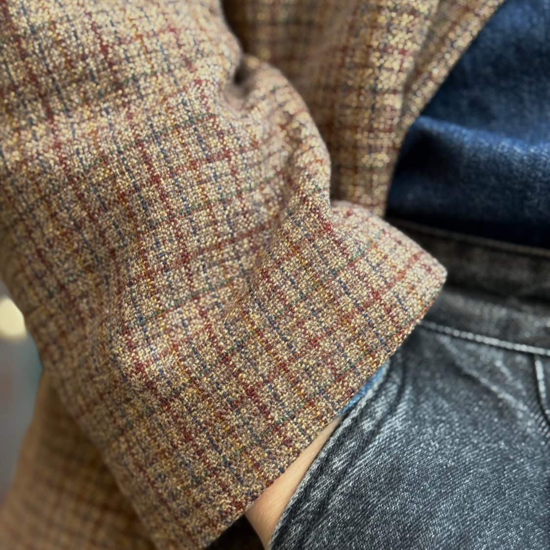 80‘s 에르메네질도 제냐 체크패턴 울 자켓 100-105 상품이미지10