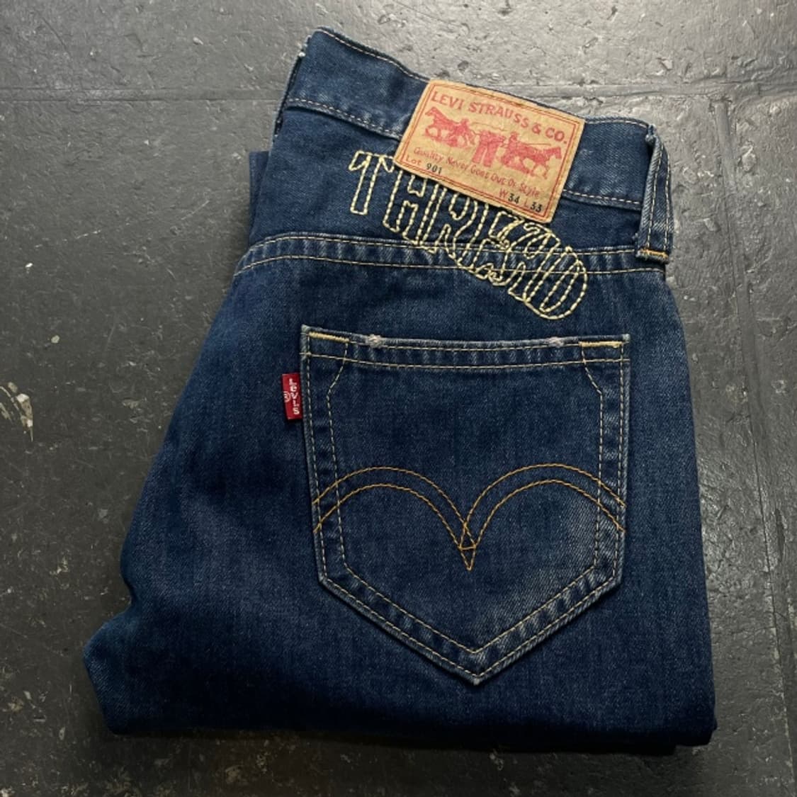 34 리바이스 타입원 901 THREAD 자수 청바지 상품이미지2