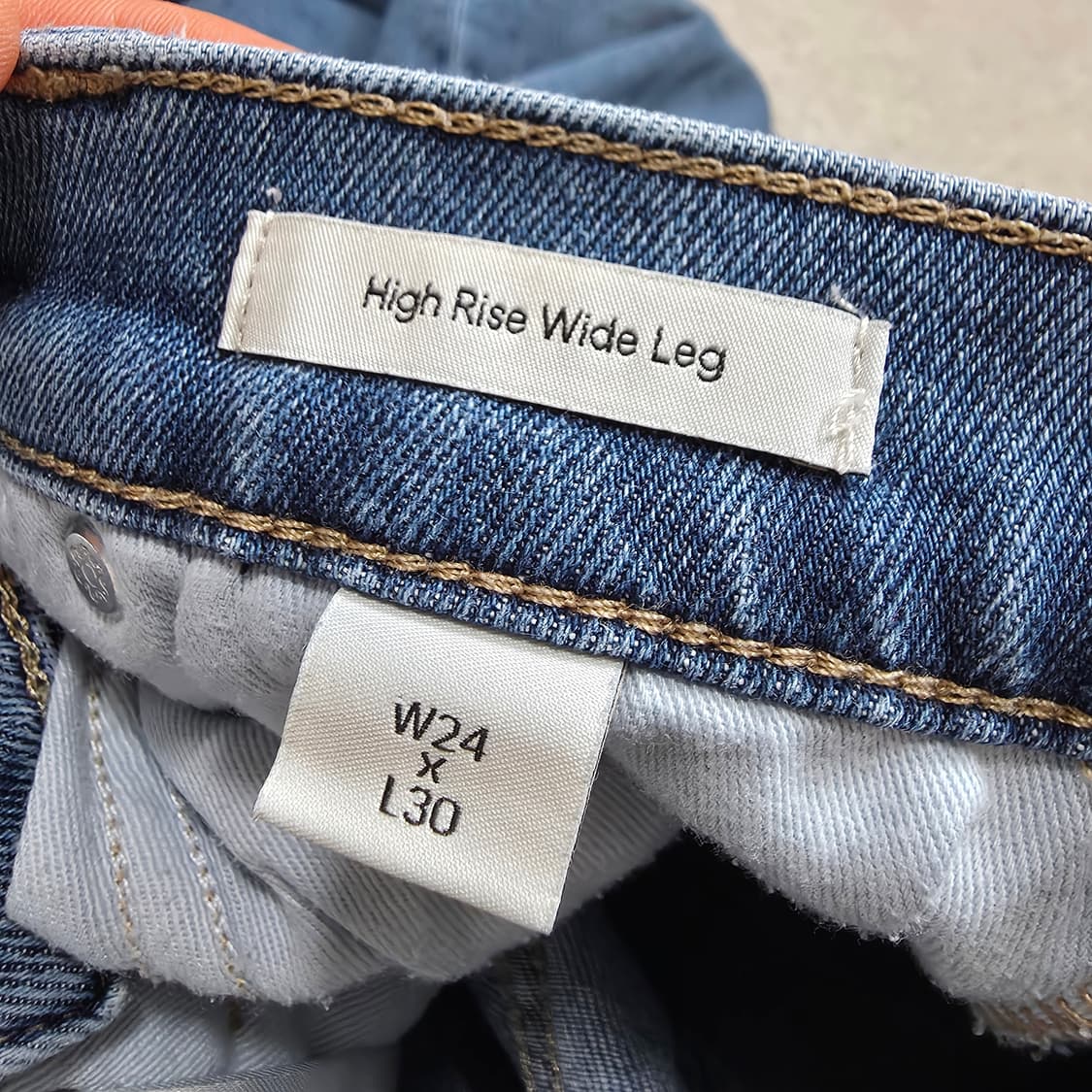 (24)여성 캘빈클라인 하이웨스트 와이드 데님 팬츠 상품이미지5