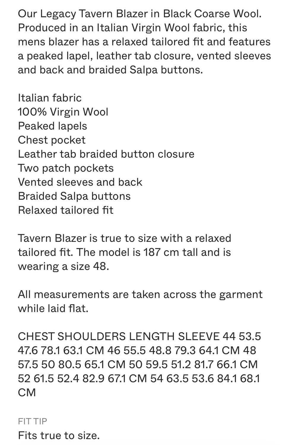 [48] 아워레가시 Tavern 태번 블레이저 블랙 상품이미지8