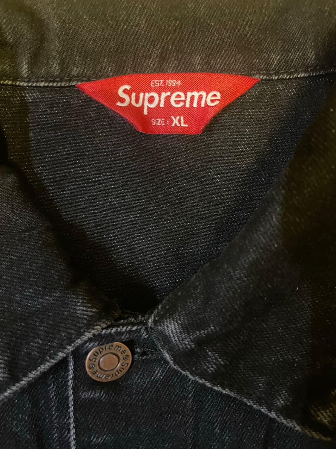 슈프림 데님 트러커 자켓 블랙 - 25SS 상품이미지8