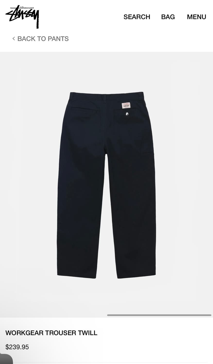 스투시 워크기어 트윌 트라우저 상품이미지1