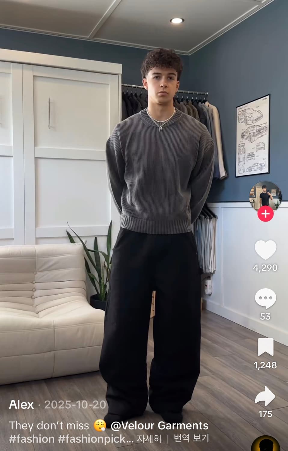 VELOUR GARMENTS 7 게이지 니트 / 버건디 / M 상품이미지6