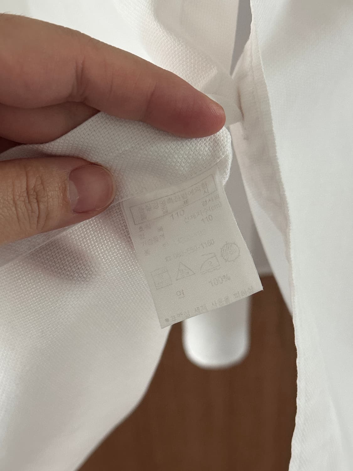 LACOSTE 화이트 버튼다운 반팔 셔츠110 상품이미지7