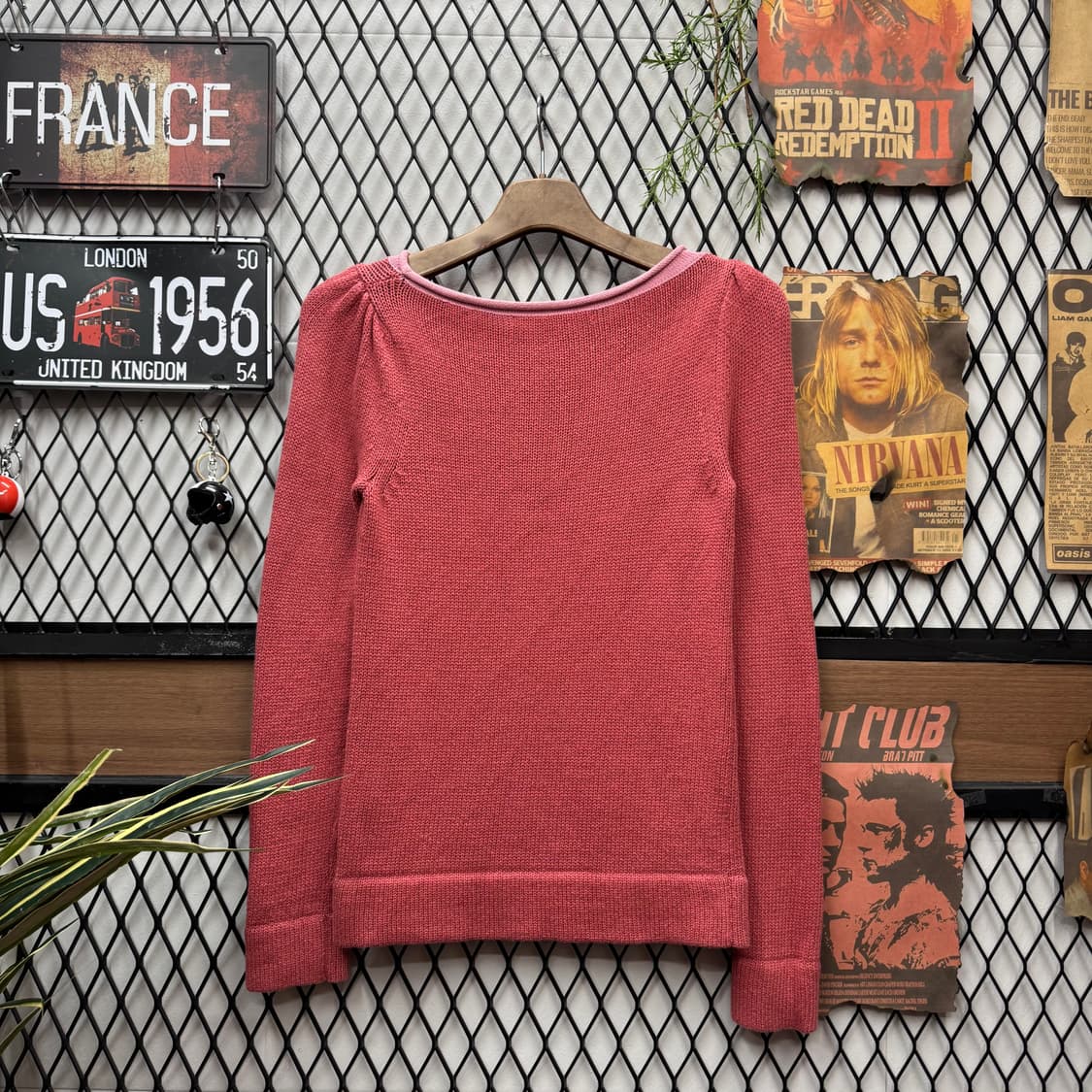 00s 마크 제이콥스 코튼 니트 스웨터 슬림핏 핑크 상품이미지2