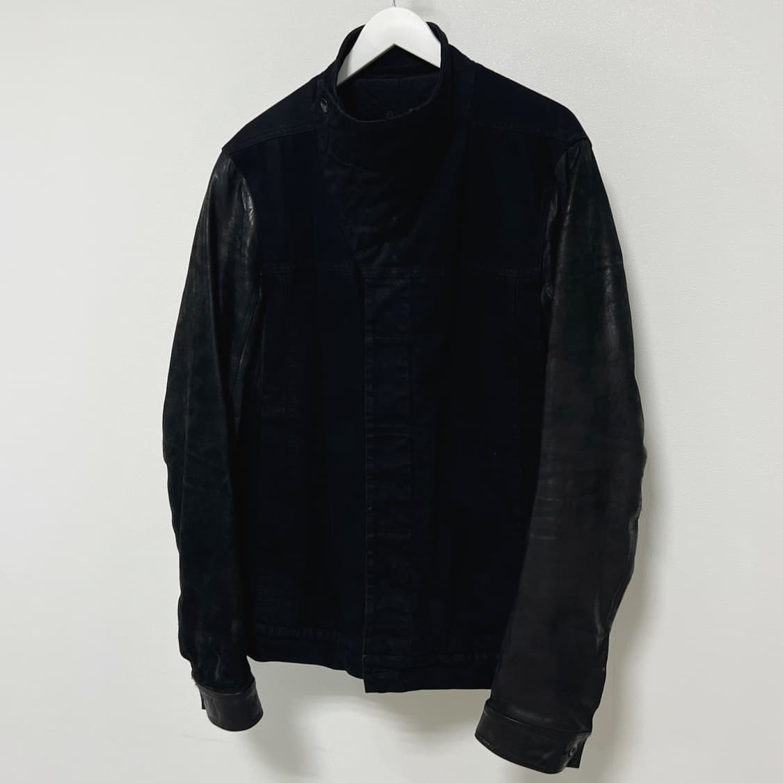 릭오웬스 14FW 다크쉐도우 사선 팔가죽 레더 자켓 상품이미지3