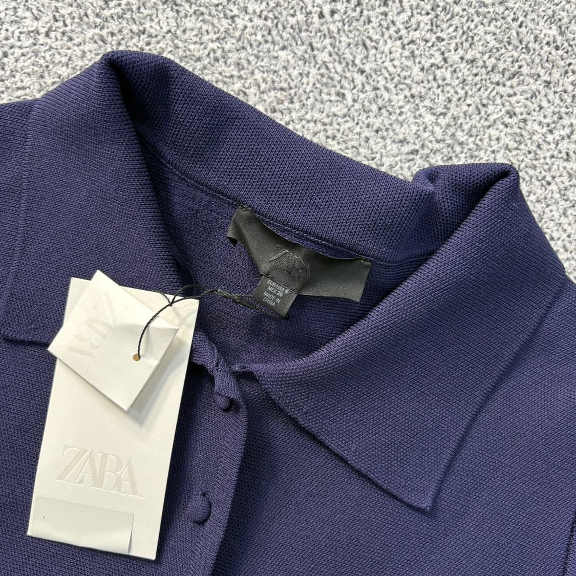 S 새상품 자라 반팔 카라 니트 셔츠 0602J1 상품이미지2