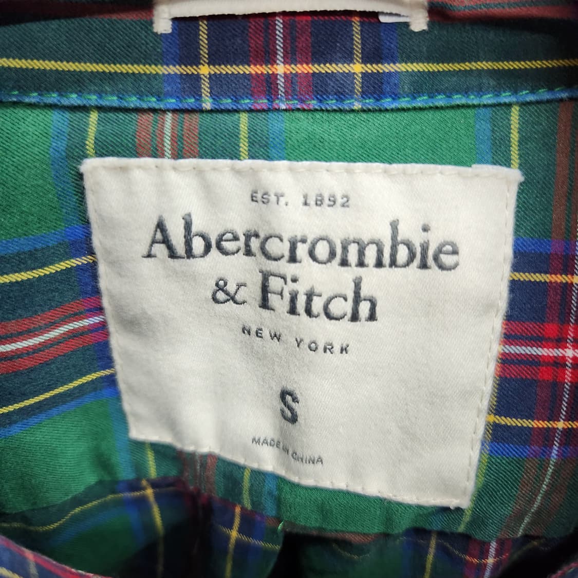 아베크롬비 로고 원포켓 타탄체크 셔츠 S(M) 상품이미지5