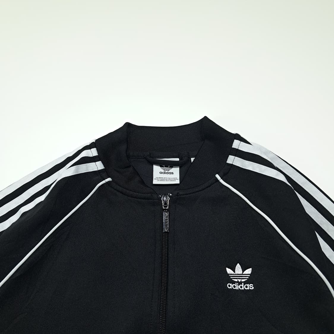 CK128 S 아디다스 트리코트 삼선 파이핑 블랙 집업 자켓 상품이미지2