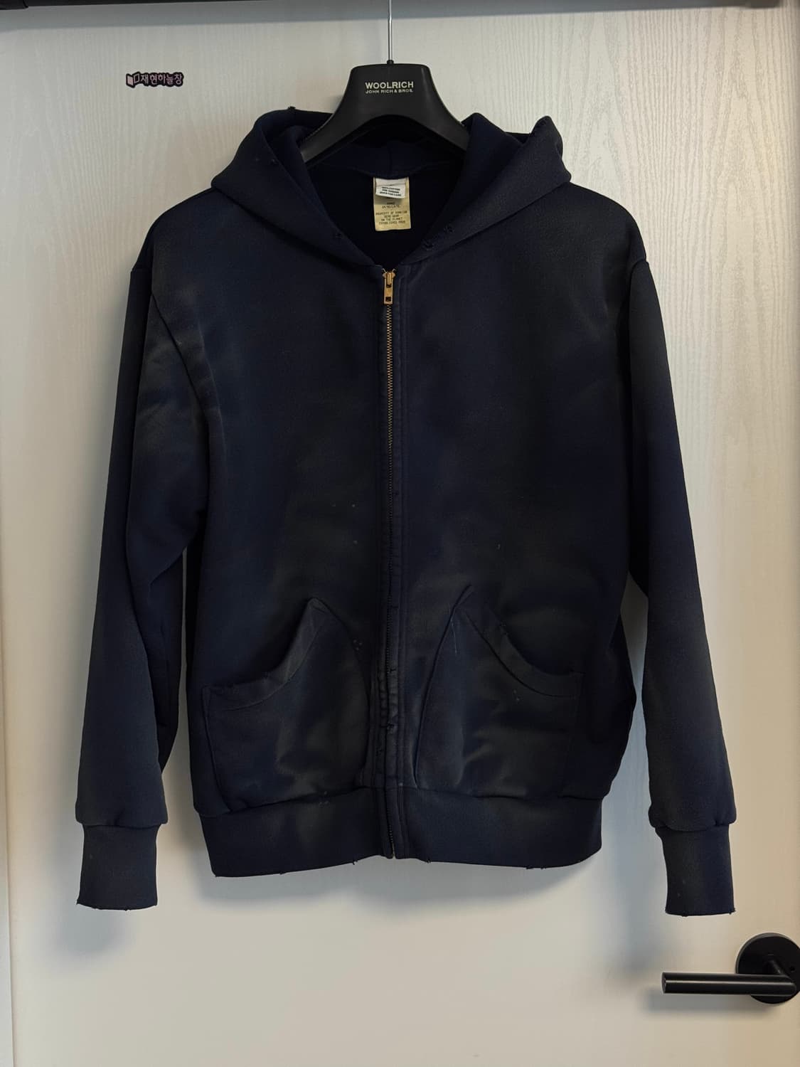 [M] 카키스 스테인 풀 집 후디 상품이미지1