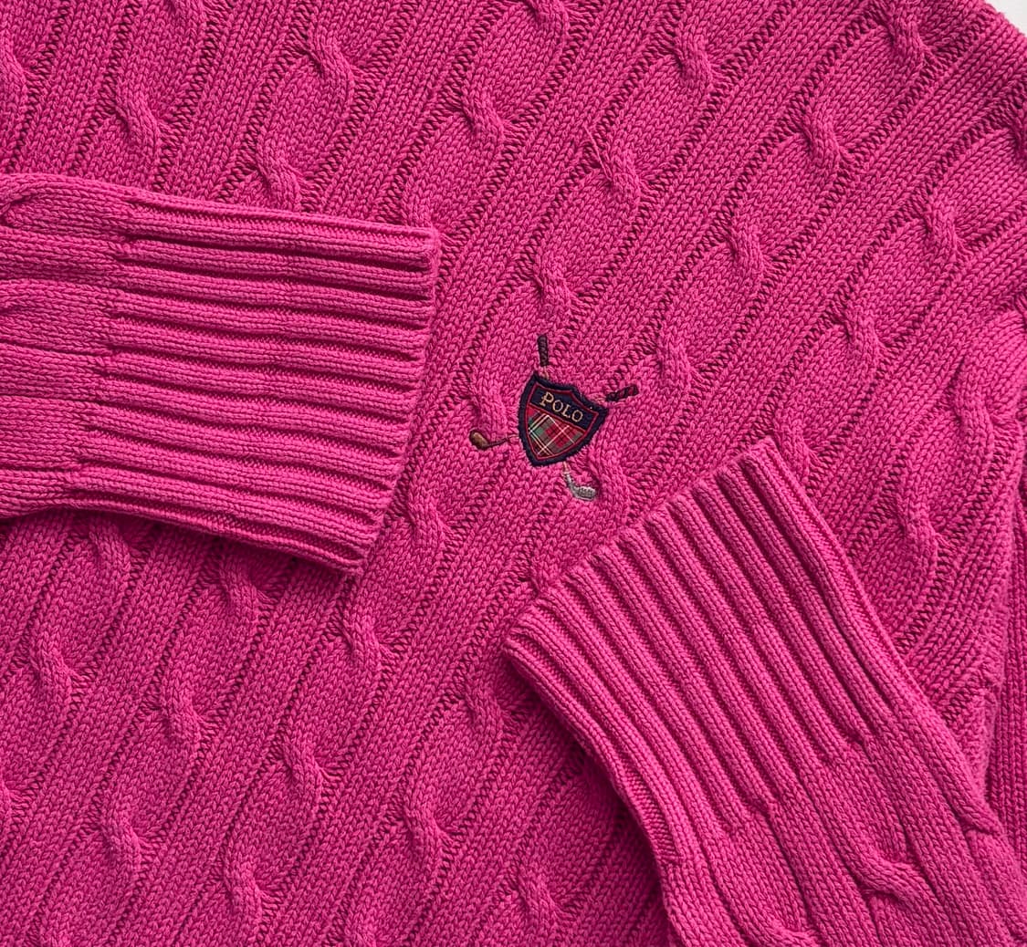 Polo 폴로랄프로렌 핑크 케이블 니트 상품이미지3